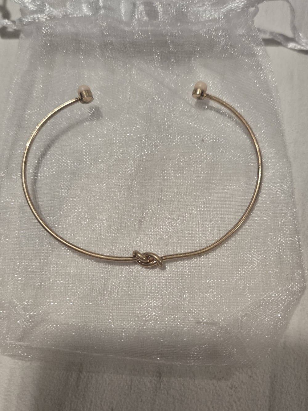 Plunder Gold Knot Open Bangle Bracelet